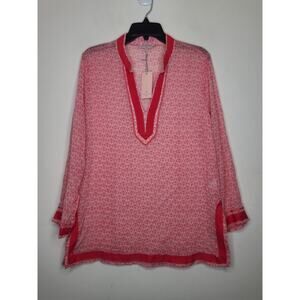 NWT St Tropez West red white swimsuit cover up tunic - XL